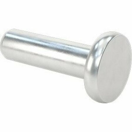 BSC PREFERRED Aluminum Flat Head Solid Rivets 1/8 Diameter for 0.376 Maximum Material Thickness, 250PK 97481A130